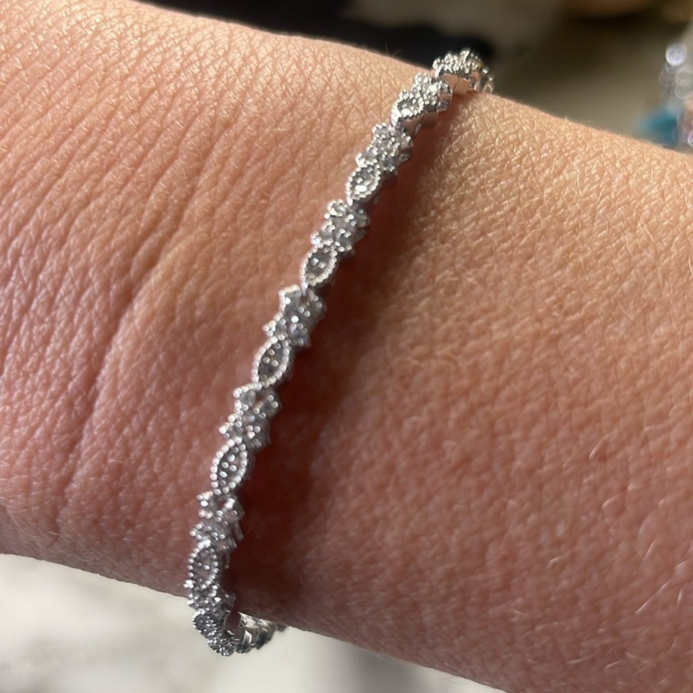 Moissanite 925 sterling silver bracelet 7” - Picture 4 of 10